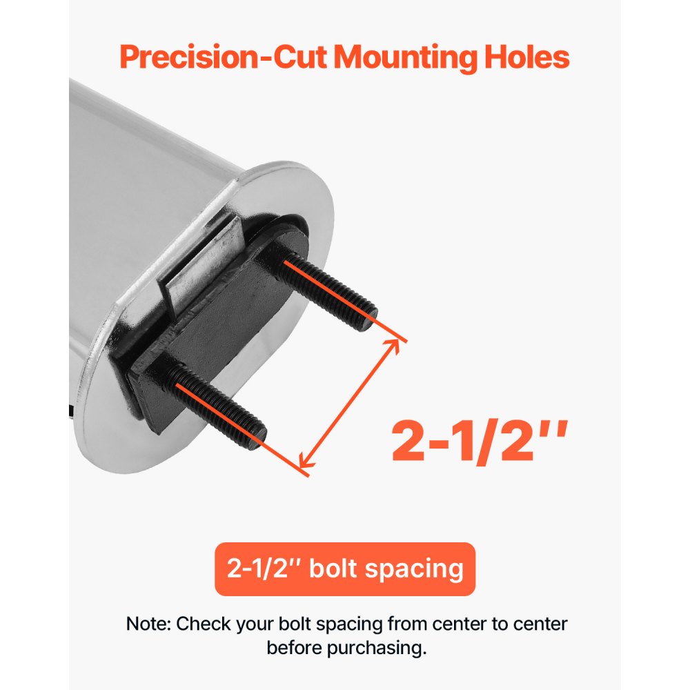 VEVOR Chrome Straight Spring Loaded Mud Flap Hangers, 2-1/2" Bolt Spacing Mudflap Hangers for Semi Trucks, 1 Pair Heavy