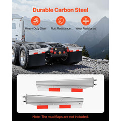 VEVOR Chrome Straight Spring Loaded Mud Flap Hangers, 2-1/2" Bolt Spacing Mudflap Hangers for Semi Trucks, 1 Pair Heavy
