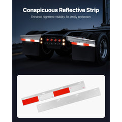VEVOR Chrome Straight Spring Loaded Mud Flap Hangers, 2-1/2" Bolt Spacing Mudflap Hangers for Semi Trucks, 1 Pair Heavy