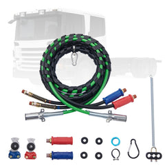 VEVOR 12FT Semi Truck Air Lines Kit with 2PCS Glad Hands, 3-in-1 Air Hoses & 7 Way ABS Electric Power Line, with 2PCS