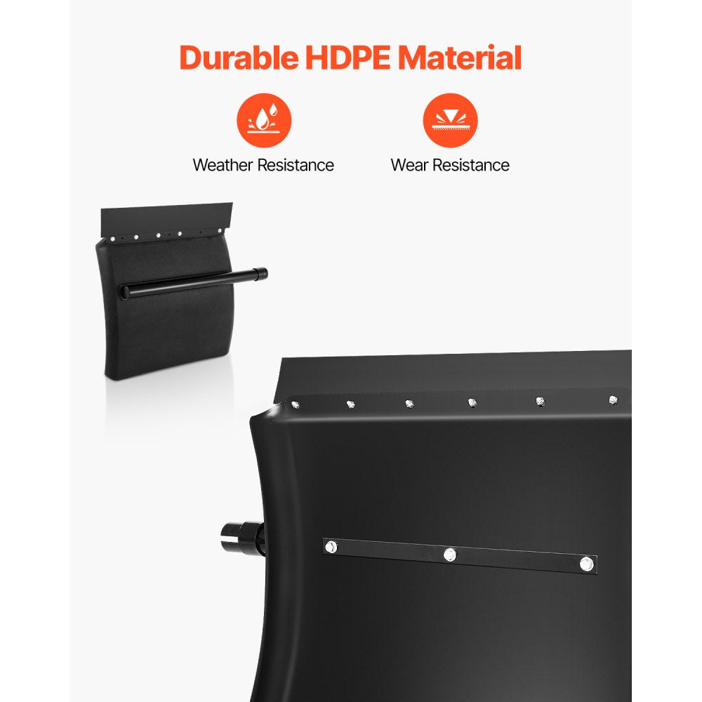 VEVOR Quarter Fenders for Semi Trucks, 24" x 24" Semi Truck Fenders with Tube Bracket and Mounting Hardware, 1 Pair