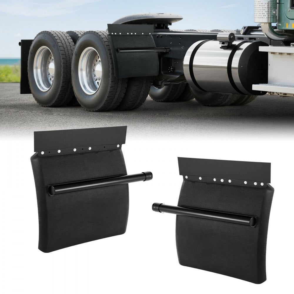 VEVOR Quarter Fenders for Semi Trucks, 24" x 24" Semi Truck Fenders with Tube Bracket and Mounting Hardware, 1 Pair
