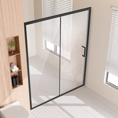 VEVOR Semi-frameless Shower Door, 57.7-59 W x 70 H in, Shower Sliding Glass Door with 1/4 in(6mm) Clear Tempered Glass