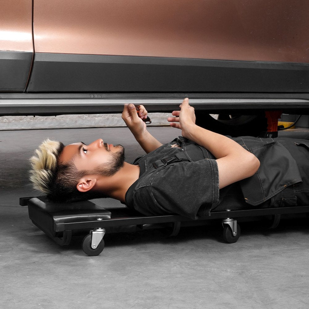 VEVOR Mechanic Garage Creeper, 40-Inch, 300 lbs Capacity Automotive Rolling Creeper with 6 Casters Adjustable Cushioned