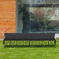 VEVOR Portable Folding Bench, 8 Seat Foldable Soccer Bench with Side Pockets and Carrying Bag, Lightweight Sideline