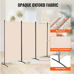 VEVOR Room Divider, 4 Panel Room Divider, Folding Privacy Screen and Portable Partition Divider for Room Separation