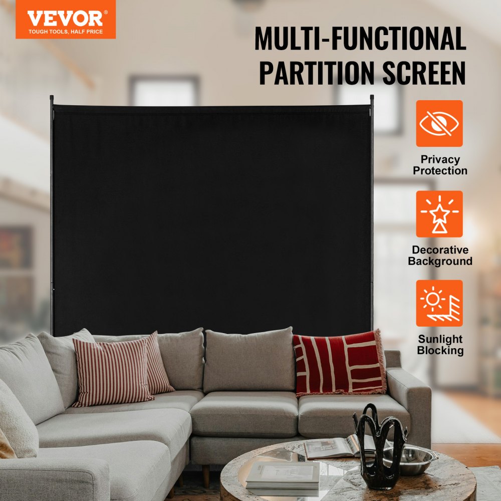 VEVOR Room Divider, Single Panel Room Divider, 6FT Privacy Screen Indoor, Partition Divider for Room Separation