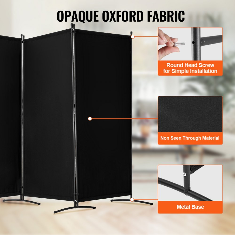 VEVOR Room Divider, 3 Panel Room Divider, Folding Privacy Screen and Portable Partition Divider for Room Separation
