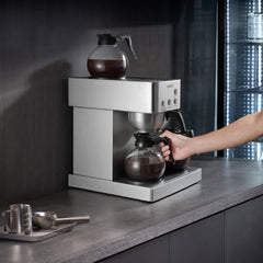 VEVOR Commercial Drip Coffee Maker, 12 Cups Coffee-Maker Machine with 4 Glass Carafes and 4 Decanter Warmer Plates
