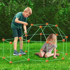VEVOR Fort Building Kit for Kids, 140PCS Glow in The Dark STEM Building Toys, Educational Gift for 4 5 6 7 8+ Year Old