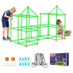 VEVOR Fort Building Kit for Kids, 140PCS Glow in The Dark STEM Building Toys, Educational Gift for 4 5 6 7 8+ Year Old