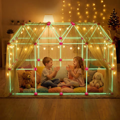 VEVOR Glow-in-the-Dark Fort Building Kit for Kids, 140PCS STEM Builder Toys, for 4 5 6 7 8+ Year Old Boys Girls