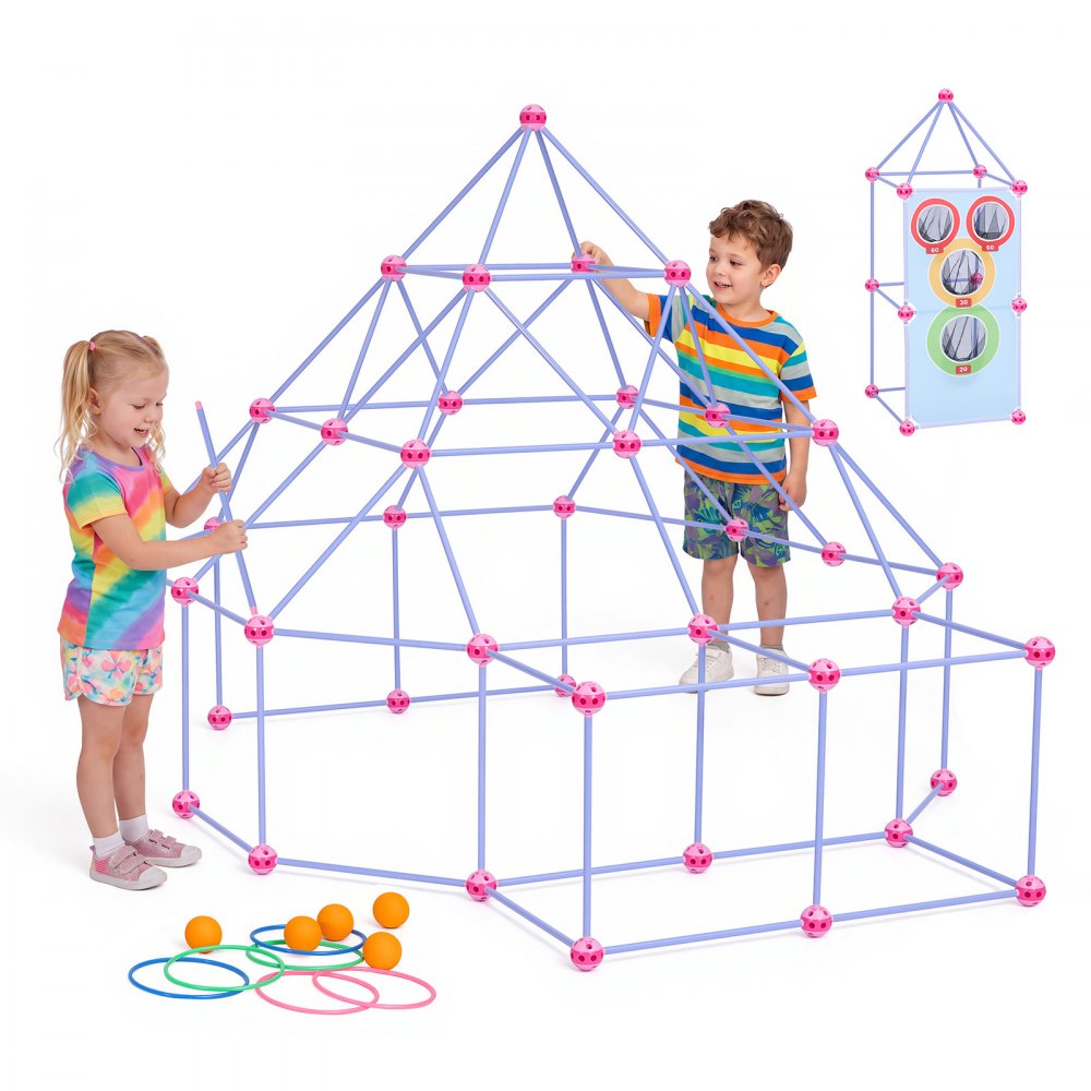 VEVOR Fort Building Kit for Kids, 140 PCS Creative STEM Construction Toys, for 4 5 6 7 8+ Year Old Boys Girls, Upgraded