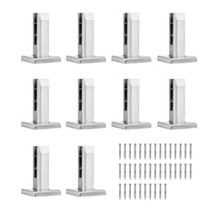 VEVOR Glass Clamp, 10 PCS Square Glass Railing Bracket for 0.31 "-0.47 " Tempered Glass, 304 Stainless Steel Glass