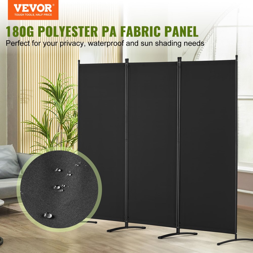 VEVOR Room Divider, 3 Panel Room Dividers and Folding Privacy Screens, Fabric Partition Room Dividers for Office