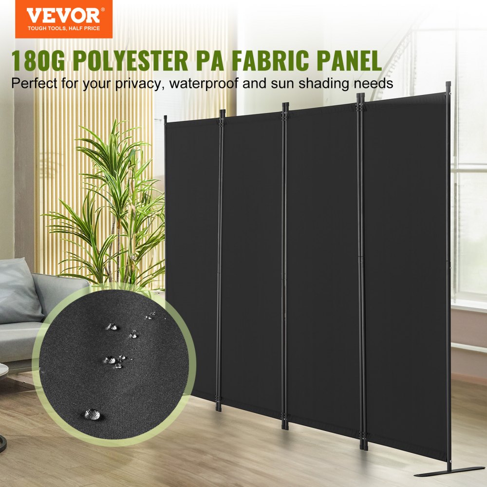 VEVOR Room Divider, 4 Panel Room Dividers and Folding Privacy Screens, Fabric Partition Room Dividers for Office