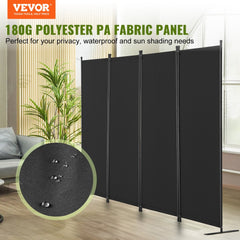 VEVOR Room Divider, 4 Panel Room Dividers and Folding Privacy Screens, Fabric Partition Room Dividers for Office