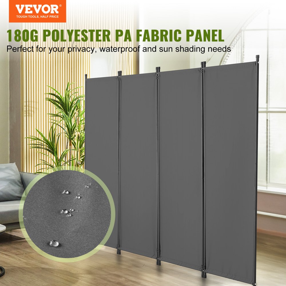 VEVOR Room Divider, 4 Panel Room Dividers and Folding Privacy Screens, Fabric Partition Room Dividers for Office