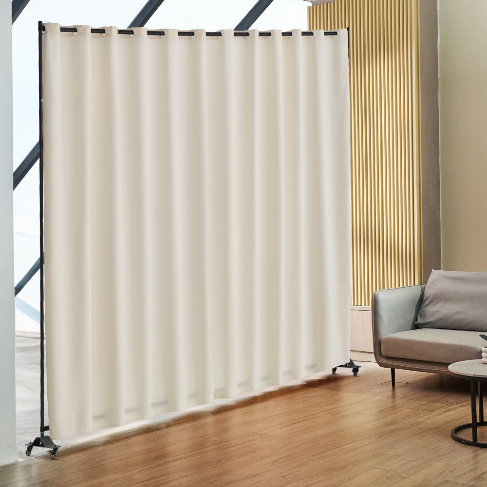 VEVOR Room Divider, Portable Panel Room Divider with Wheels Curtain Divider Stand, Freestanding Room Divider Privacy