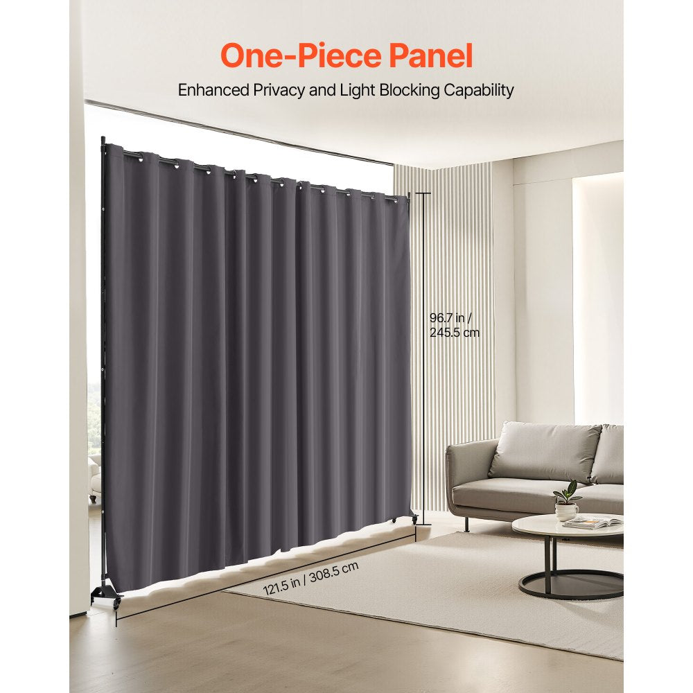 VEVOR Room Divider, Portable Panel Room Divider with Wheels Curtain Divider Stand, Freestanding Room Divider Privacy