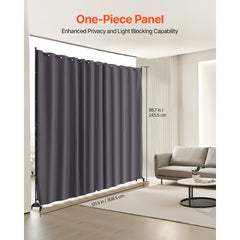 VEVOR Room Divider, Portable Panel Room Divider with Wheels Curtain Divider Stand, Freestanding Room Divider Privacy