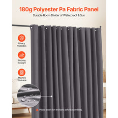 VEVOR Room Divider, Portable Panel Room Divider with Wheels Curtain Divider Stand, Freestanding Room Divider Privacy
