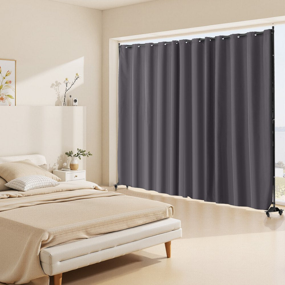 VEVOR Room Divider, Portable Panel Room Divider with Wheels Curtain Divider Stand, Freestanding Room Divider Privacy