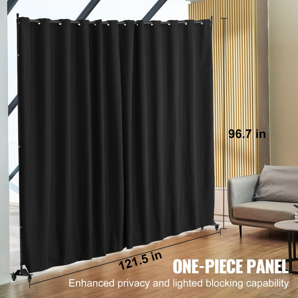 VEVOR Room Divider, Portable Panel Room Divider with Wheels Curtain Divider Stand, Freestanding Room Divider Privacy