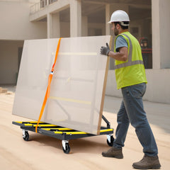 VEVOR Drywall Cart Dolly, 1800 lbs Load Capacity, Steel Panel Dolly with 4 Swivel Casters & Expandable Deck, Foldable