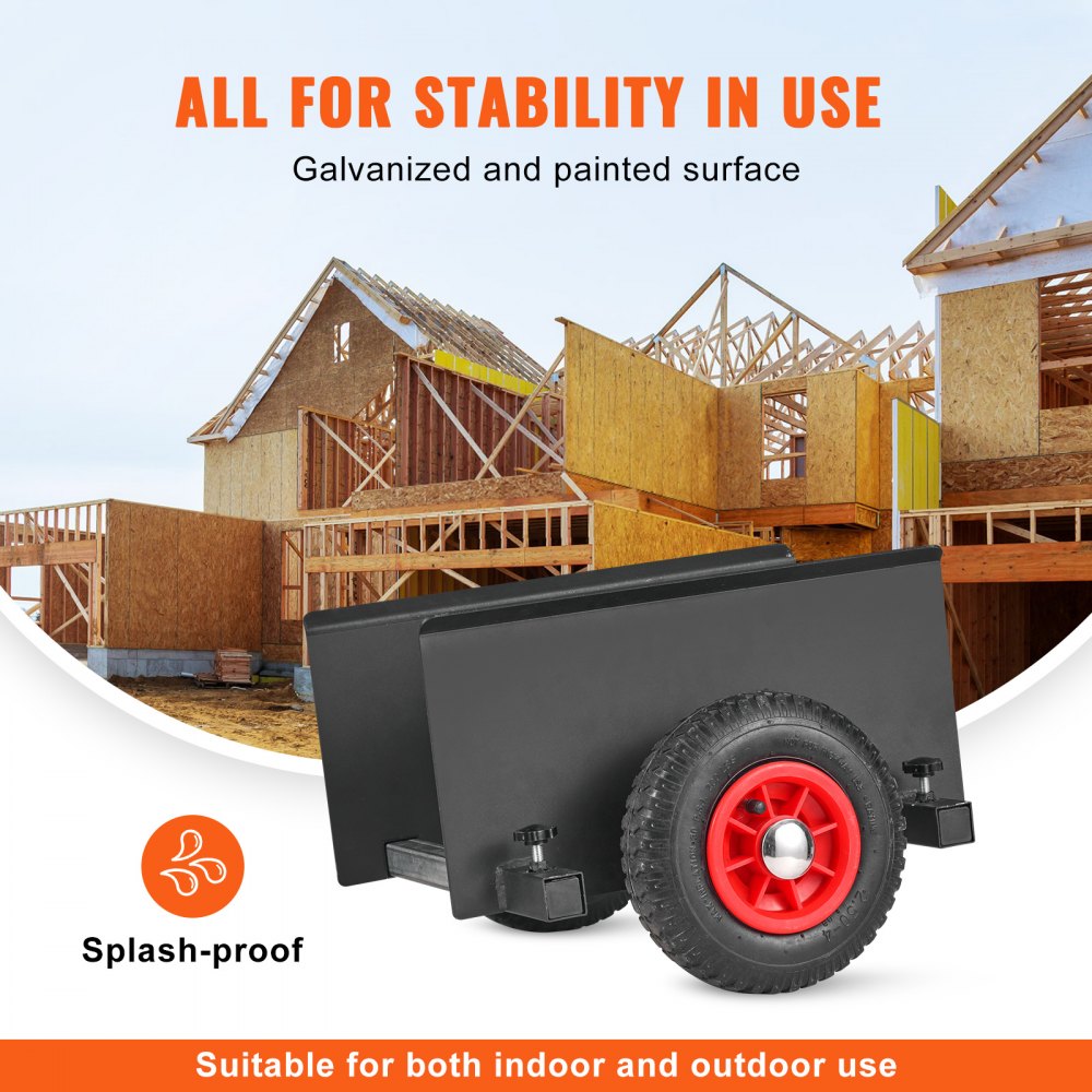 VEVOR Panel Dolly, 600LBS Capacity Slab Dolly, Heavy-duty Drywall Mover with 8" Pneumatic Wheels, Adjustable Clamp