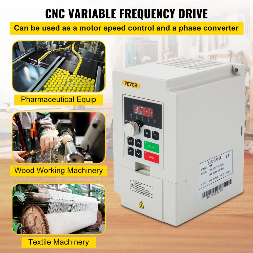 VEVOR Variable Frequency Drive, AC 220V Input 3KW Variable Frequency CNC Drive Inverter Converter, VFD 4HP 1 or 3 Phase