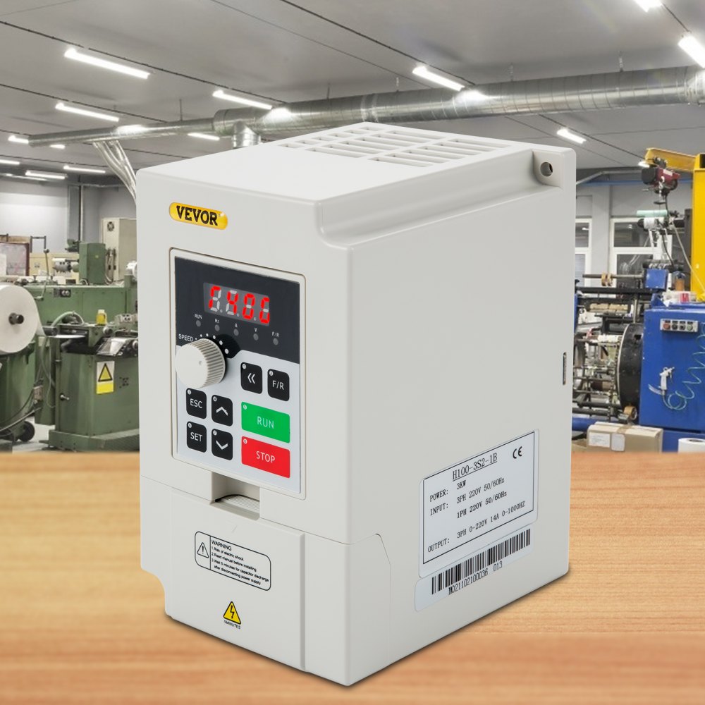 VEVOR Variable Frequency Drive, AC 220V Input 3KW Variable Frequency CNC Drive Inverter Converter, VFD 4HP 1 or 3 Phase