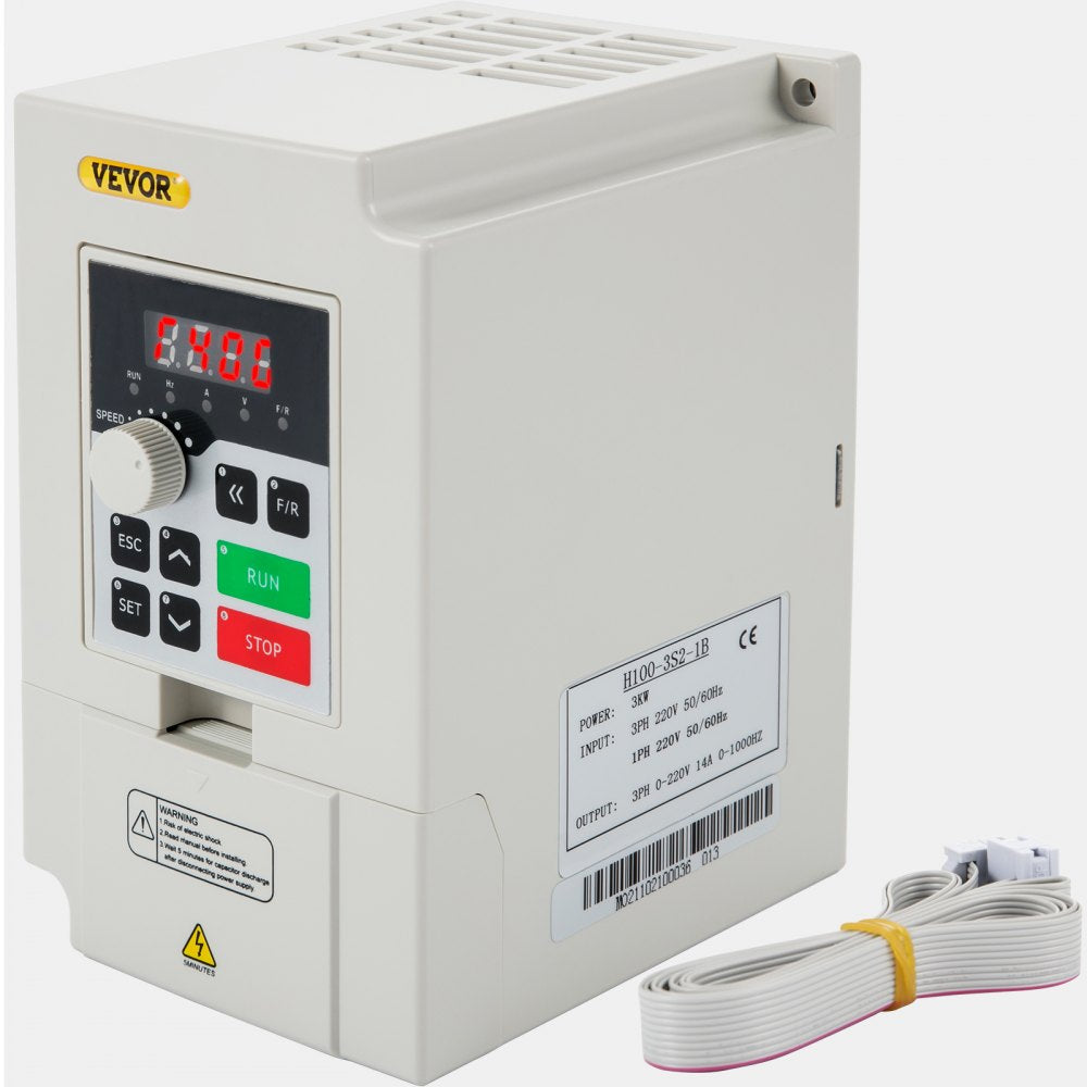 VEVOR Variable Frequency Drive, AC 220V Input 3KW Variable Frequency CNC Drive Inverter Converter, VFD 4HP 1 or 3 Phase