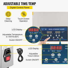 VEVOR 30L Ultrasonic Cleaner 28/40khz Dual Frequency Professional Ultrasonic Parts Cleaner with Heater Timer for Parts