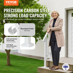 VEVOR Handrails for Outdoor Steps, 1-2 Step Stair Hand Rail Kit, Transitional Carbon Steel Railings with Installation