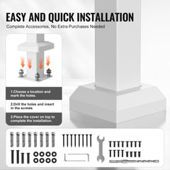 VEVOR Handrails for Outdoor Steps, 1-2 Step Stair Hand Rail Kit, Transitional Carbon Steel Railings with Installation