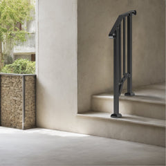 VEVOR Handrails for Outdoor Steps, 1-2 Step Stair Hand Rail Kit, Transitional Carbon Steel Railings with Installation
