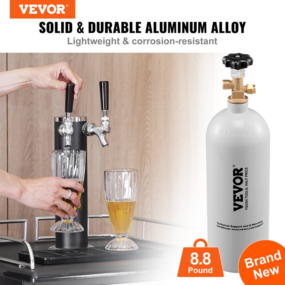 VEVOR CO2 Regulator Gauge with 0-60PSI, Heavy Duty CO2 Gauge Gas System, Draft Beer Regulator with Adjustable Pressure