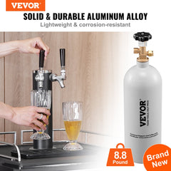 VEVOR CO2 Regulator Gauge with 0-60PSI, Heavy Duty CO2 Gauge Gas System, Draft Beer Regulator with Adjustable Pressure