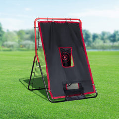VEVOR Baseball And Softball Rebounder Net, 3.5 x 4.5 ft 2-in-1 Switch Hitter Pitch Trainer, PitchBack Baseball Pitching