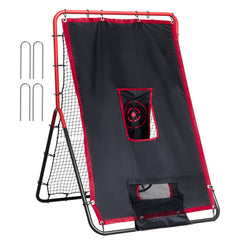 VEVOR Baseball And Softball Rebounder Net, 3.5 x 4.5 ft 2-in-1 Switch Hitter Pitch Trainer, PitchBack Baseball Pitching