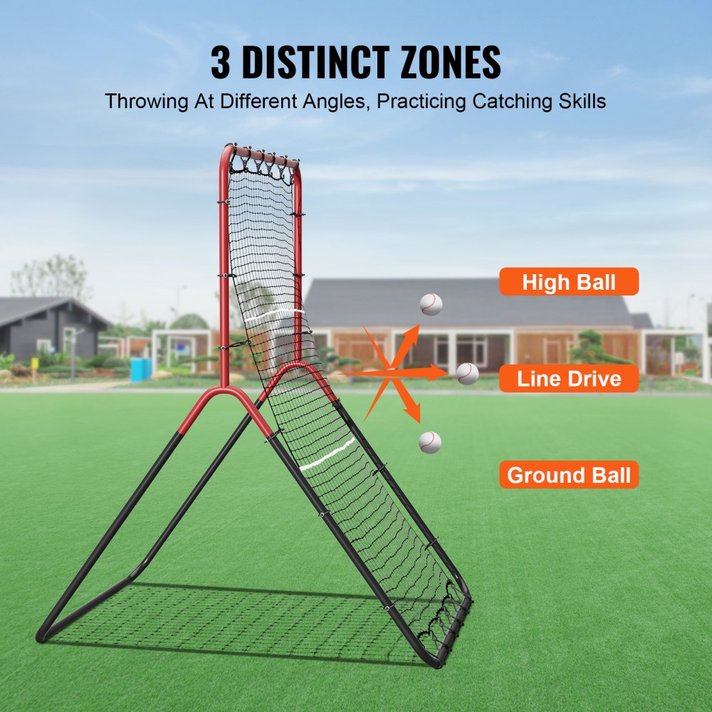 VEVOR Baseball And Softball Rebounder Net, 3 x 4.5 ft PitchBack Baseball Pitching Nest, 3-Way Baseball, Softball