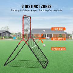 VEVOR Baseball And Softball Rebounder Net, 3 x 4.5 ft PitchBack Baseball Pitching Nest, 3-Way Baseball, Softball