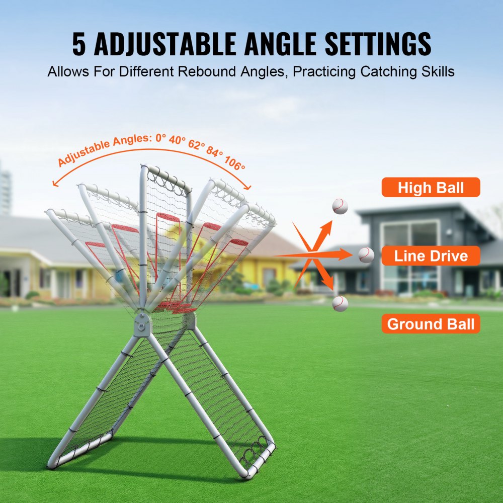 VEVOR Baseball And Softball Rebounder Net, 3.5 x 6 ft PitchBack Baseball Pitching Nest, Softball Pitchback Net
