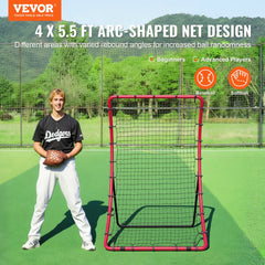 VEVOR Baseball And Softball Rebounder Net, 4 x 5.5 ft PitchBack Baseball Pitching Nest, Pitch Return Trainer Rebound