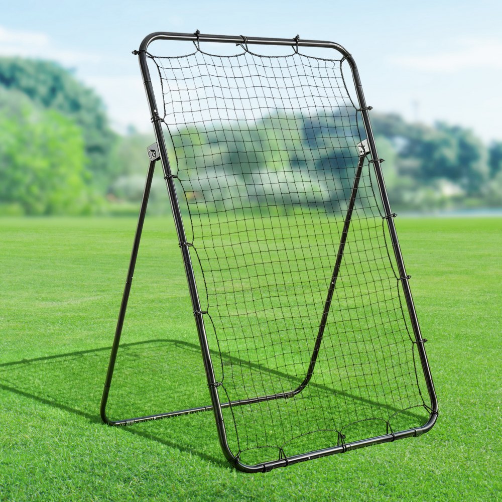 VEVOR Baseball Softball Rebounder Net 4 x 6 ft Pitch Back Trainer Target, 5 Adjustable Angles with Strike Zone, Steel