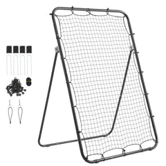 VEVOR Baseball Softball Rebounder Net 4 x 6 ft Pitch Back Trainer Target, 5 Adjustable Angles with Strike Zone, Steel