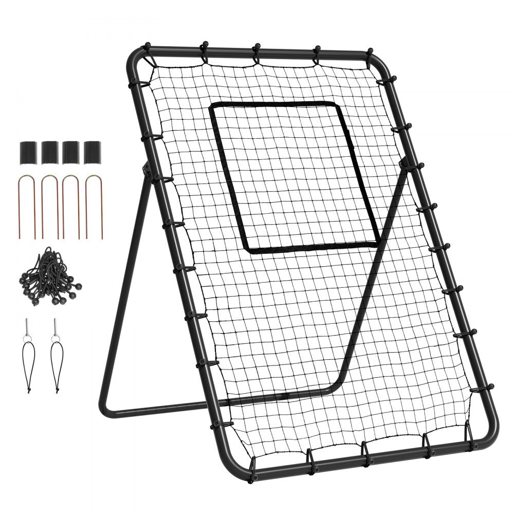 VEVOR Baseball And Softball Rebounder Net, 4 x 6 Feet PitchBack Baseball Nest for Pitching and Fielding Training, Pitch