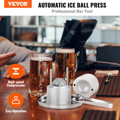 VEVOR Ice Ball Press, 2.4" Ice Ball Maker, Aircraft Al Alloy Ice Ball Press Kit for 60mm Ice Sphere, Ice Press with