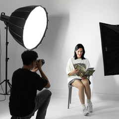 VEVOR Parabolic Softbox, 33 in / 850 mm, Quick Release and Quick Fold, Lightweight and Portable, Universal Bowens